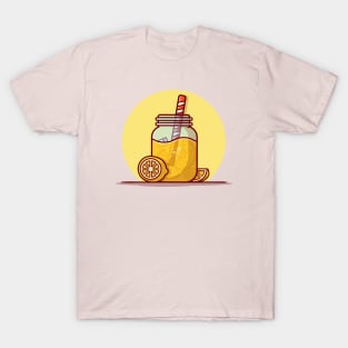 Orange Juice Cartoon Vector Icon Illustration (3) T-Shirt